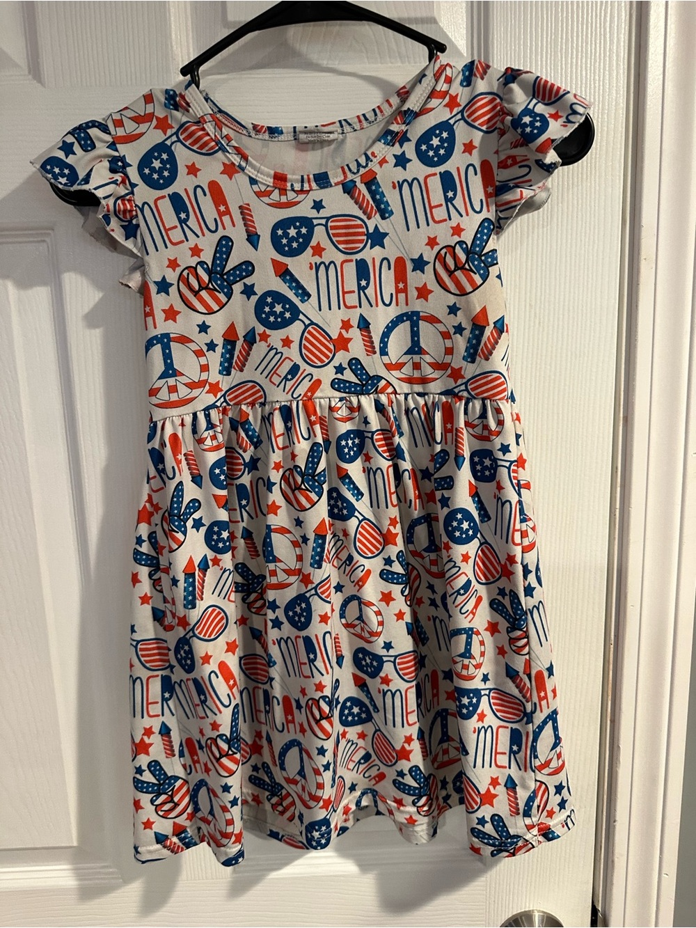 Girls' Patriotic Red & Blue 'Merica Print Dress